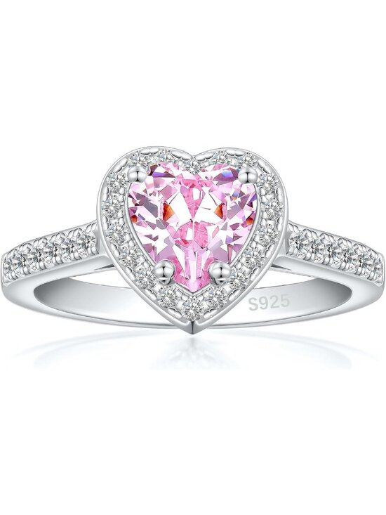 Jewelry - 925 Sterling Silver Heart Engagement Promise Ring for Women - Elegant Gift
